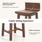 Walnut Rubber Wood Swivel Dining Chairs Set of 2 with Low Backrest and Footrest